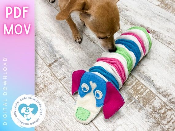 Snuffle Dog Toy Slinky Dog, Digital Download PDF Pattern, DIY