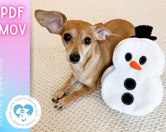 DIY Snowman Snuffle Dog Toy Craft Kit (Download PDF Pattern & Sew-Along Video)