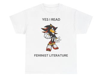 Shadow The Hedgehog Yes I Read Feminine Literature T-shirt unisexe, T-shirt, chemise, cadeau pour fan de Sonic, cadeau pour joueur