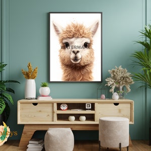 Unique Alpaca Digital Wall Art: Modern and Stylish Wall Hanging for Your Living Space