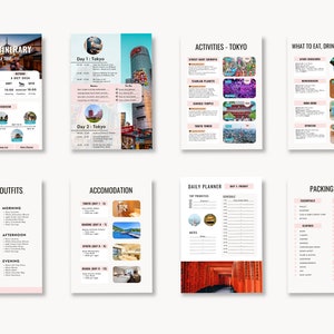 Japan Travel Itinerary Template Digital Download Ultimate Japan Travel Guide Desktop, Ipad, Tablet Editable on Canva Printable image 5