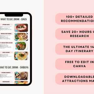 Japan Travel Itinerary Template Digital Download Ultimate Japan Travel Guide Desktop, Ipad, Tablet Editable on Canva Printable image 3