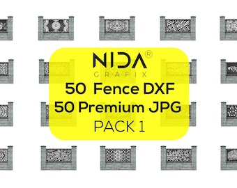 50 DXF Fence Panels  & Premium JPG, Cnc file, Geometric pattern, Partitions creen, Fence metal panel, fence stencils, Laser Panels
