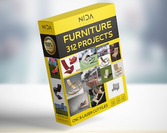 312 Diseño de muebles de mesa y silla de escritorio en formato DXF Dibujos para fresadora CNC Grabado Corte Arte Carpintería Archivos