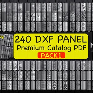 240 DXF Patterns File & Catalog PDF | Cnc file | Panel Templates | Panel Collection | Stencil Vec | instant download.