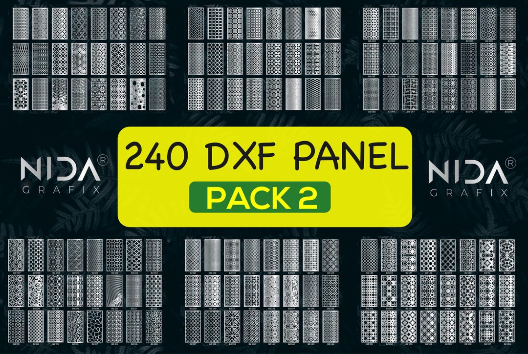 240 DXF Patterns File (PACK 2) | Cnc File | Panel Templates | Panel ...