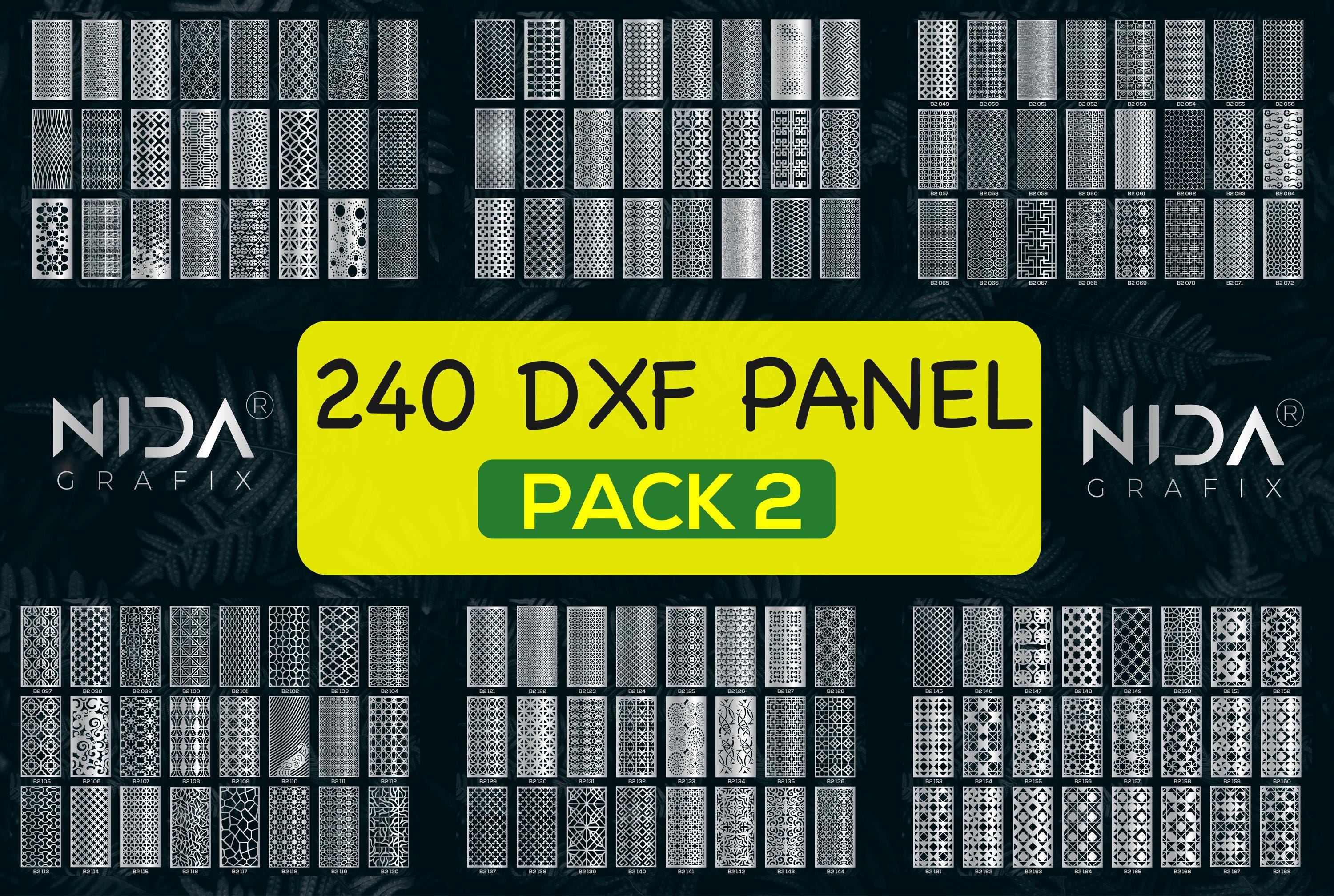 240 DXF Patterns File (PACK 2) | Cnc File | Panel Templates | Panel ...