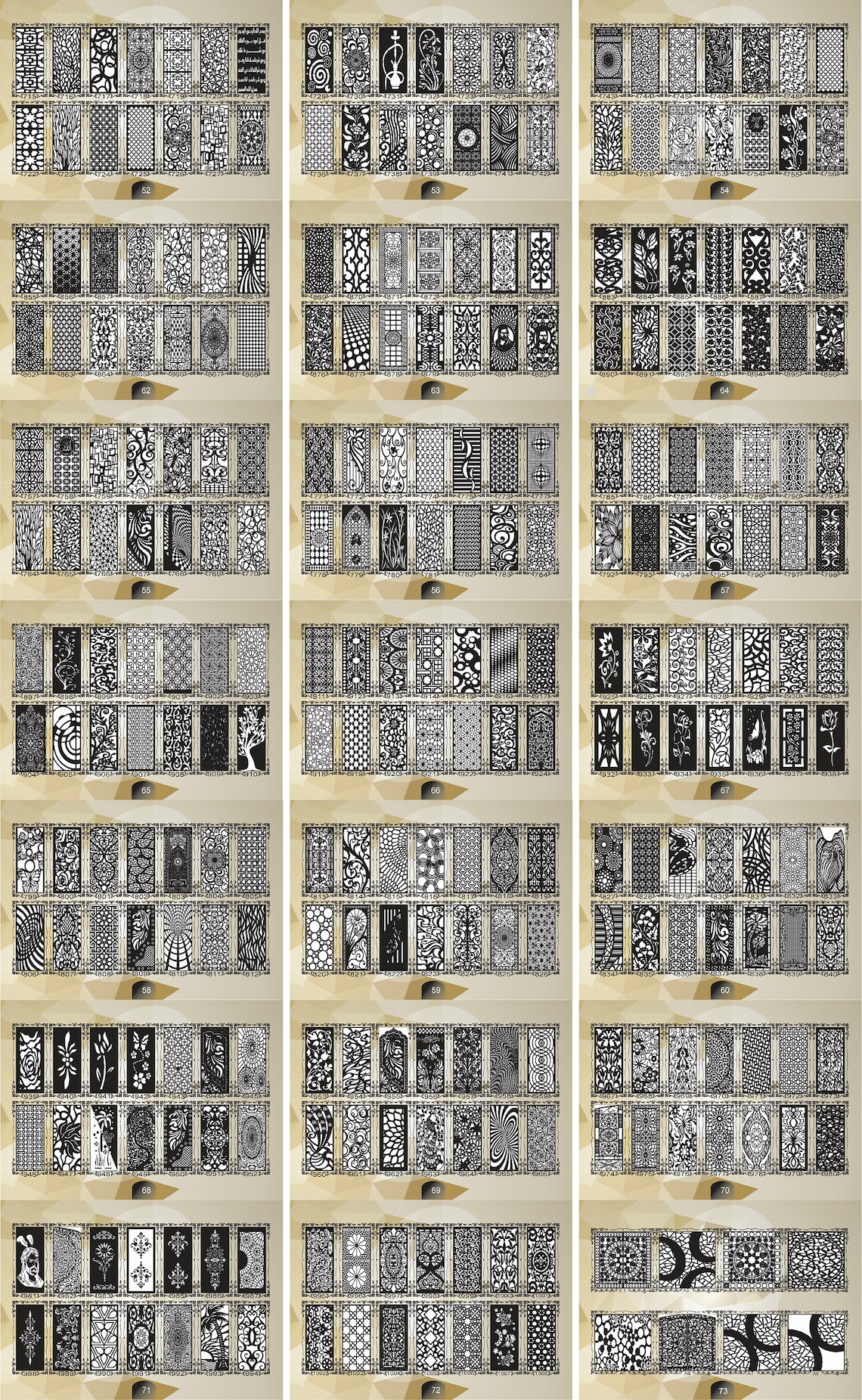 Dxf Design Library 2000 DXF Patterns File & Catalog PDF | Cnc File | Panel Templates ...