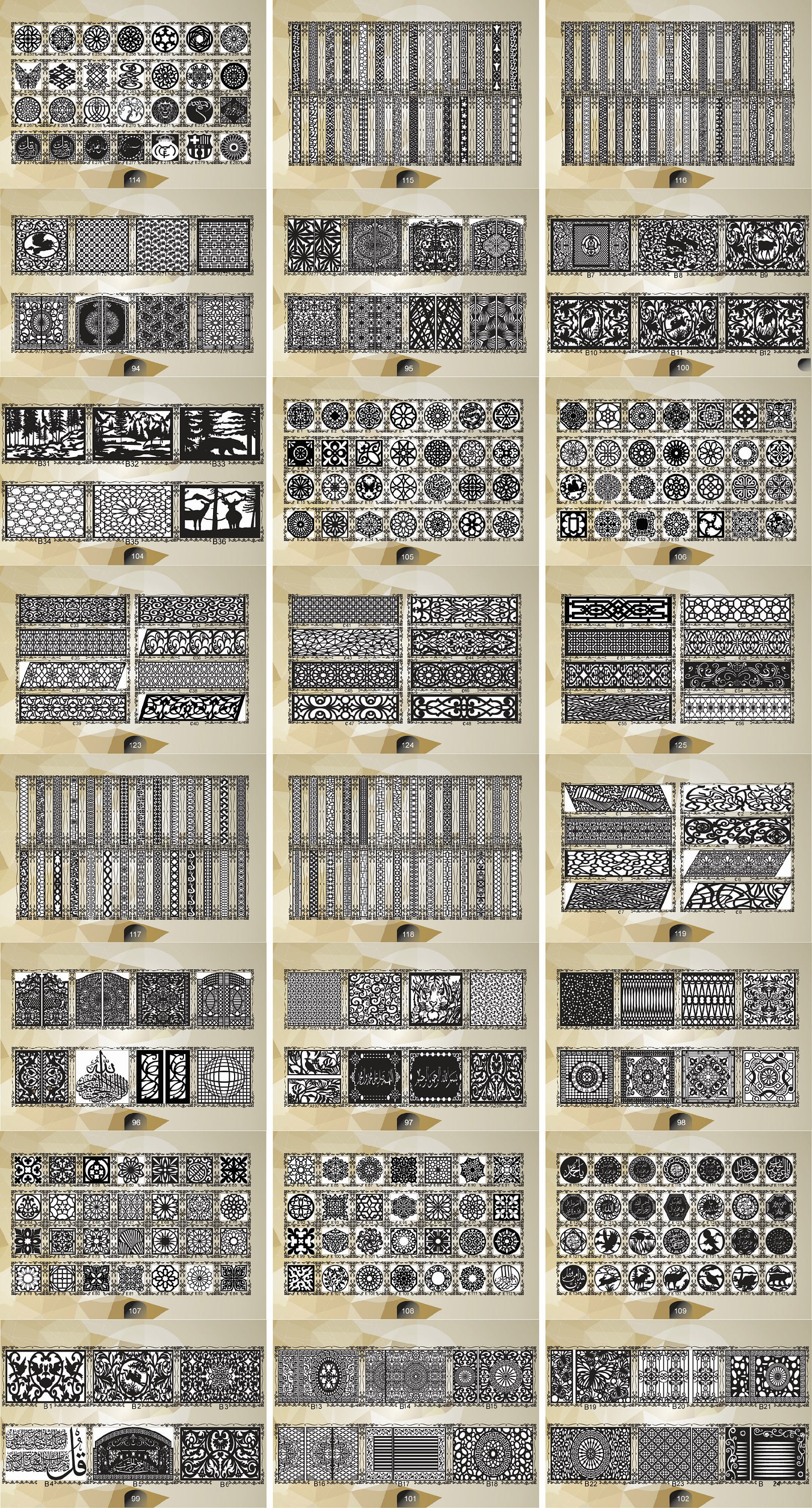 2000 DXF Patterns File & Catalog PDF | Cnc File | Panel Templates ...