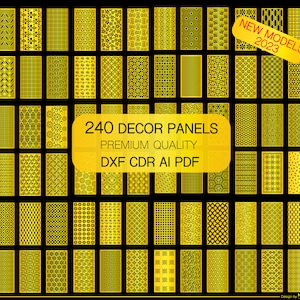 Panel Collection 240 cnc files Panel Dxf SVG,Lightburn Art Library for Laser Cut cnc plasma, laser cut files,cnc patterns Stencil