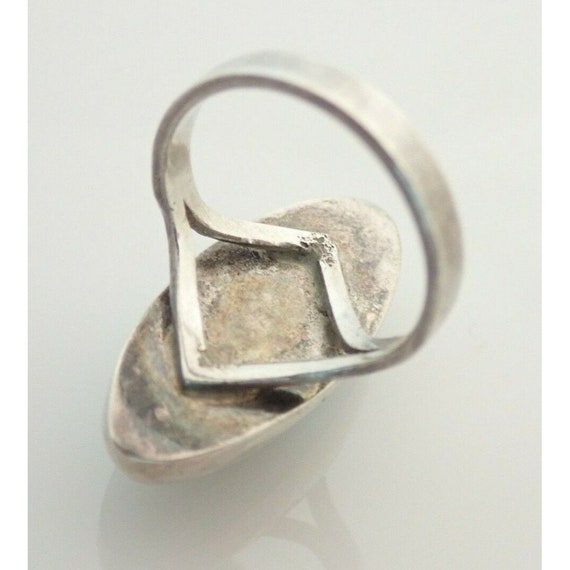 Vintage Larimar 1" Sterling Silver Ring Sz 5.5 - image 6
