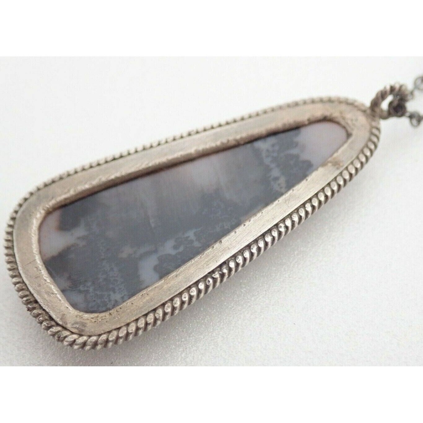 Pendentif En Argent 925 Et Bois Pétrifié Fait Main - Design Vintage, 2 Pouces, Unique