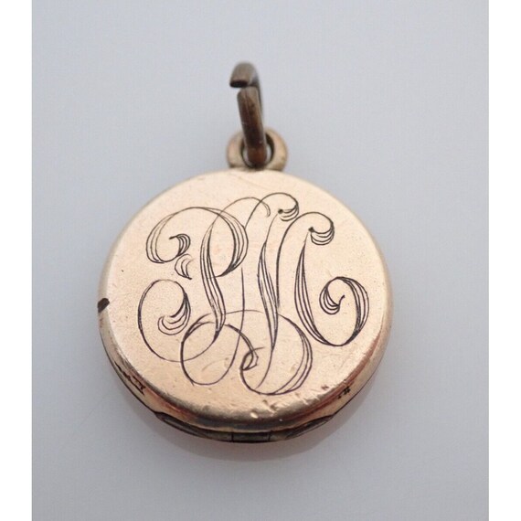 Antique Gold Filled Etched Picture Photo Locket Neckl… Gem