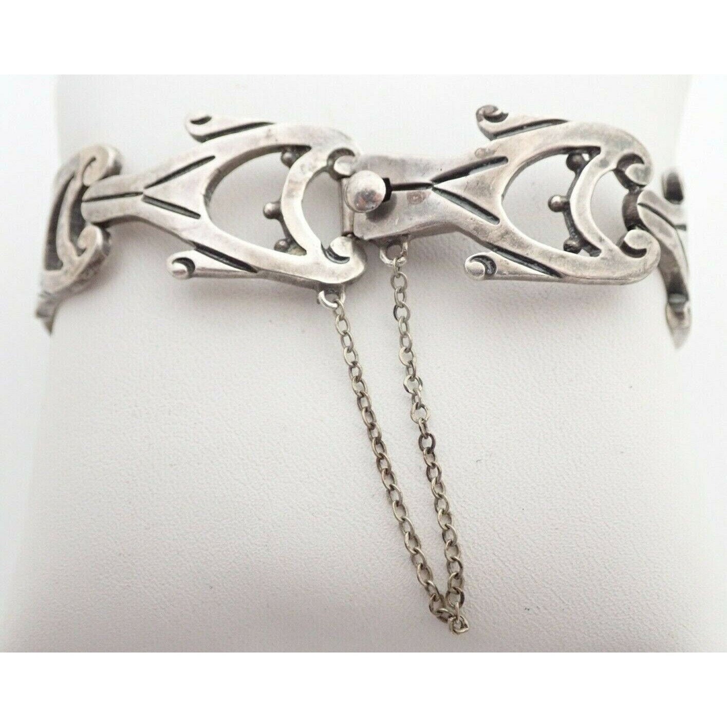 Vintage Signed Taxco Mexico Eagle Mark 3 Sterling Silver 7 Link