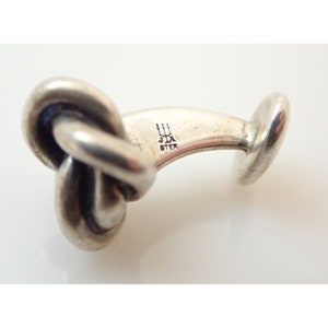 James Avery JA Signed Sterling Silver Love Rope Knotted Single Cufflink
