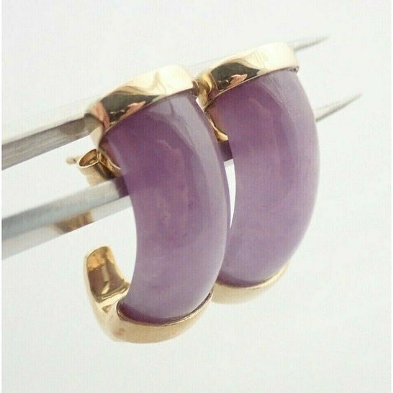 10k Solid Yellow Gold HN Designer Purple Lavender… - image 1