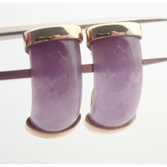 10k Solid Yellow Gold HN Designer Purple Lavender… - image 2