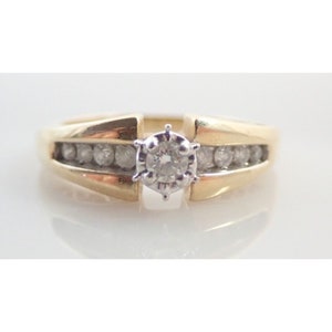 KEEPSAKE 14k Solid Gold Diamond Engagement Wedding Band Ring Sz