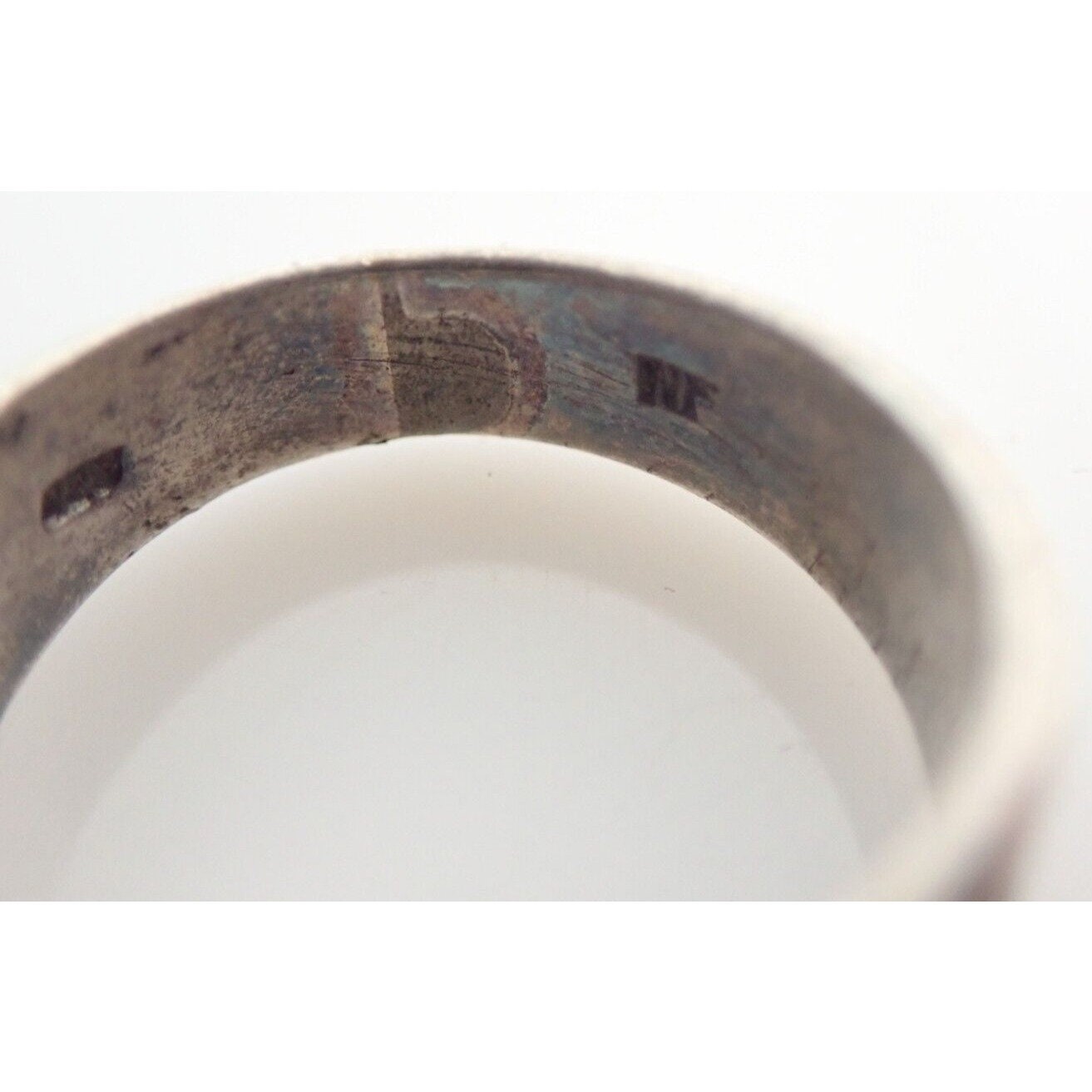 Vintage NF Designer Sterling Silver Faces Band Ring Sz 6