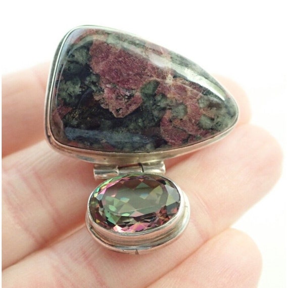 Vintage Ruby in Zoisite & Mystic Topaz Sterling S… - image 1