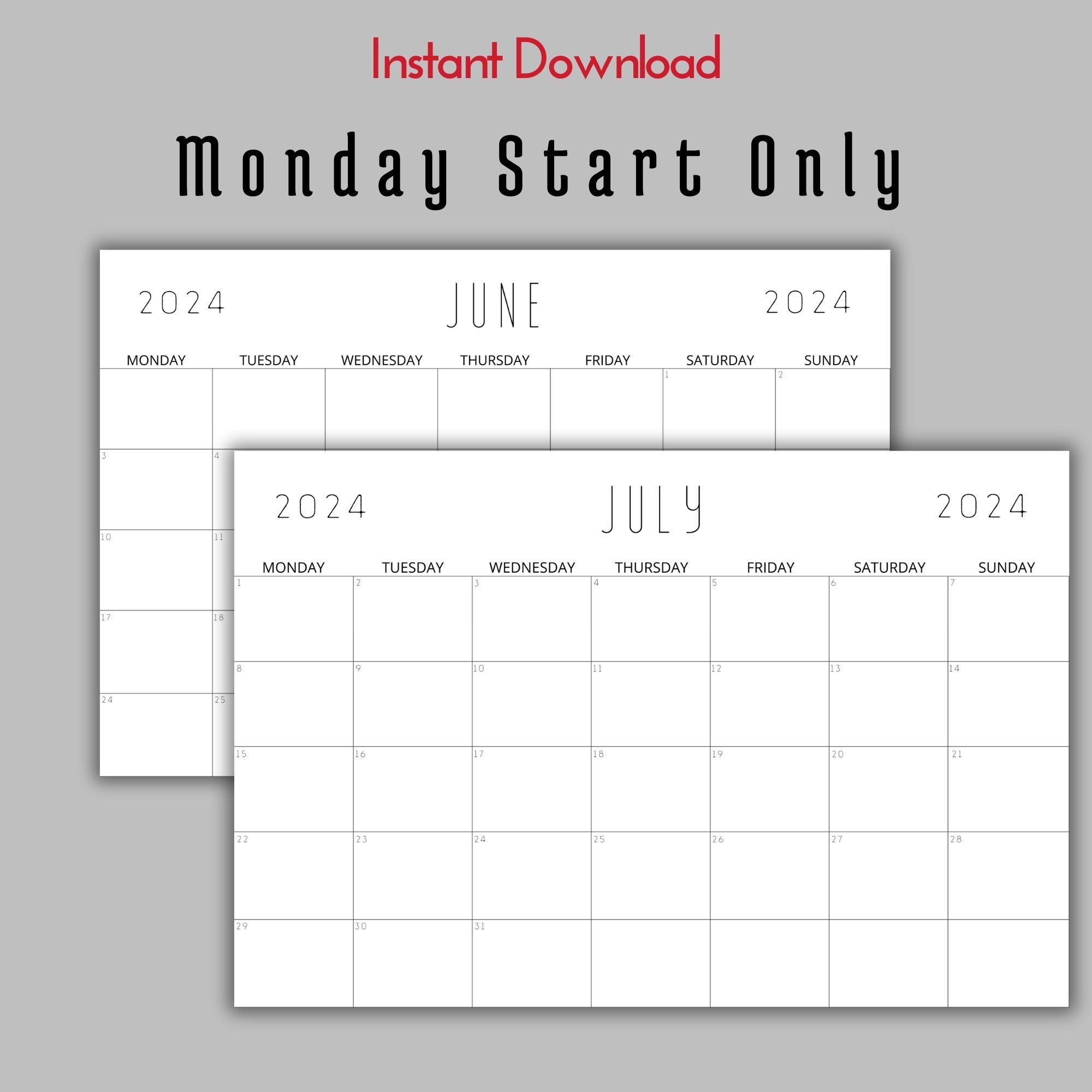 2024 Calendar 2024 Monthly Landscape Calendar, 2024 Elegant Monthly
