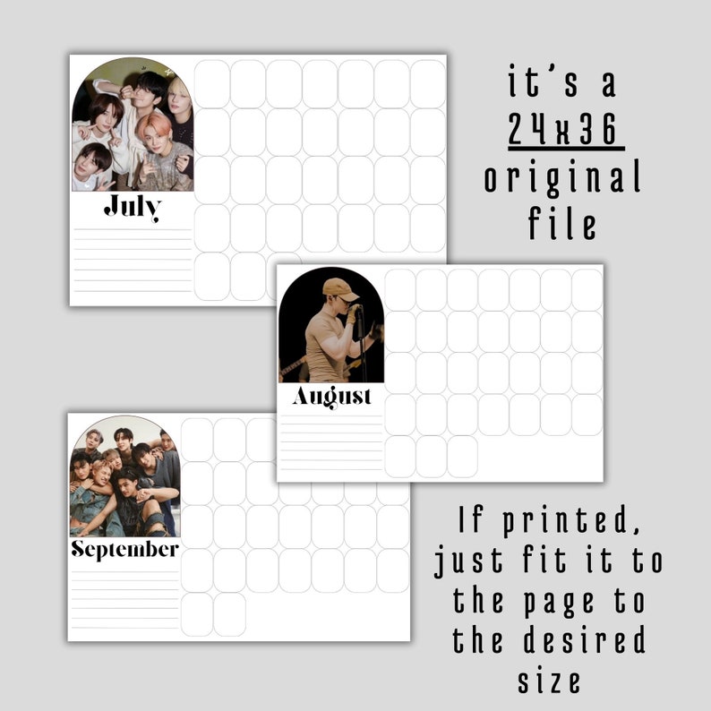 Kpop 2024 Calendar, Digital Calendar, Monthly Planner, Printable ...