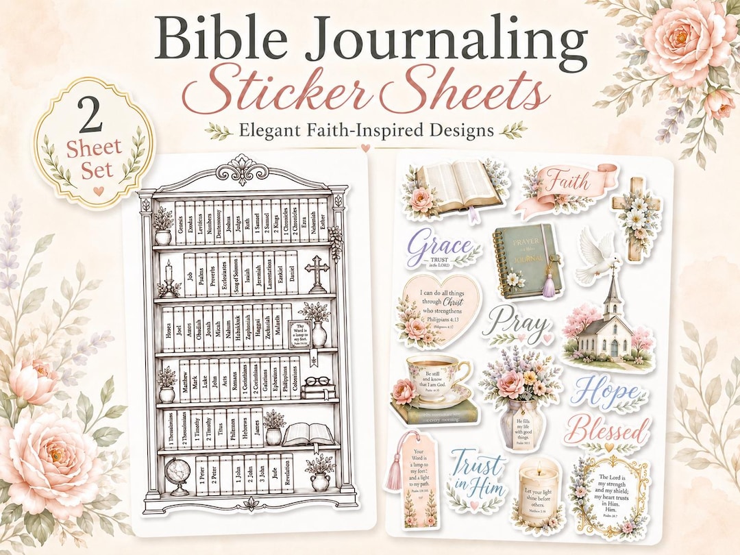 Bible Journaling Sticker Sheets, Christian Planner Stickers, Faith ...