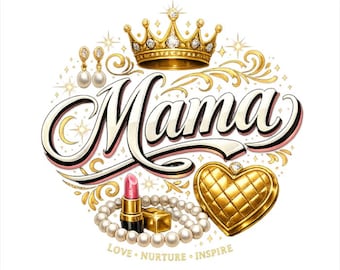 Classy Mama, png, luxe kroonafbeelding, Moederdag (gereed voor dtf-afdruk)