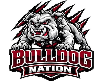 Bulldog Nation Mascot PNG, School Spirit Sports Team Graphic)