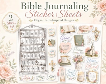 Bible Journaling Sticker Sheets, Christian Planner Stickers, Faith & Prayer Stickers, Scripture Sticker Set