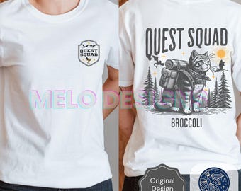 Fourth Wing Broccoli Cat T-Shirt: Quest Squad Merch Onyx Storm Shirt Xaden Riorson tee Violet bookish top romantasy fan Ridoc
