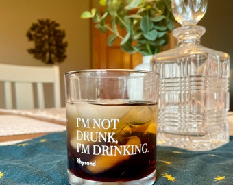 Rhys Bar Glass: bookish merch gift 10oz High Lord cocktail glass fantasy decor lowball acomaf night court dreams romantasy