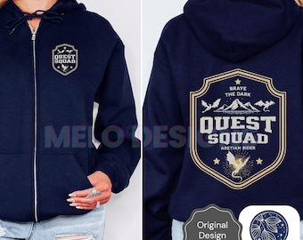 Onyx Storm Shirt Quest Squad Zip Hoodie Sweatshirt Badge Fourth Wing Merch Xaden Riorson Violet bookish top romantasy Dragon Aretian Rider