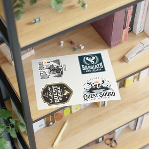 Onyx Storm Stickers Quest Squad Fourth Wing bookish merch Xaden Riorson Violet Broccoli Dragon Rider laptop decal Basgaith War College badge 11" × 8.5"