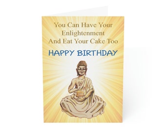 Happy Birthday | Mystical | Buddha Yoga Art | Meditation Card | Positive Card | Blank Greeting Card | Spiritual Birthday Card For Her | Yoga