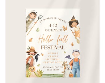 Fall Festival Flyer Template | Editable Autumn Event Poster | Printable Canva Flyer Download