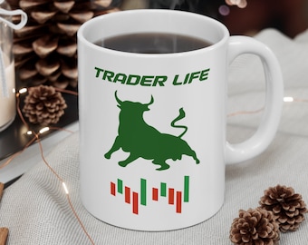 Trader Life Coffee Mug: Stock Market Investor Gift