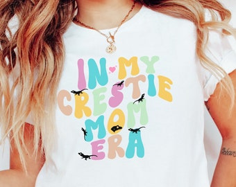In My Crestie Mom Era Shirt | Cute Crested Gecko Fashion | Cozy Unisex Tee for Crested Gecko Moms | Adorable Reptile Lover Christmas Gift