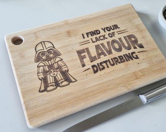Tabla de cortar de Darth Vader de Star Wars: "Me resulta inquietante tu falta de sabor".