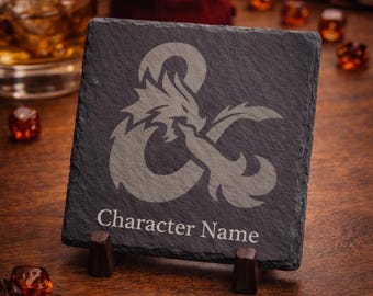 Posavasos de pizarra personalizado de D&D / Regalo de Dungeons & Dragons