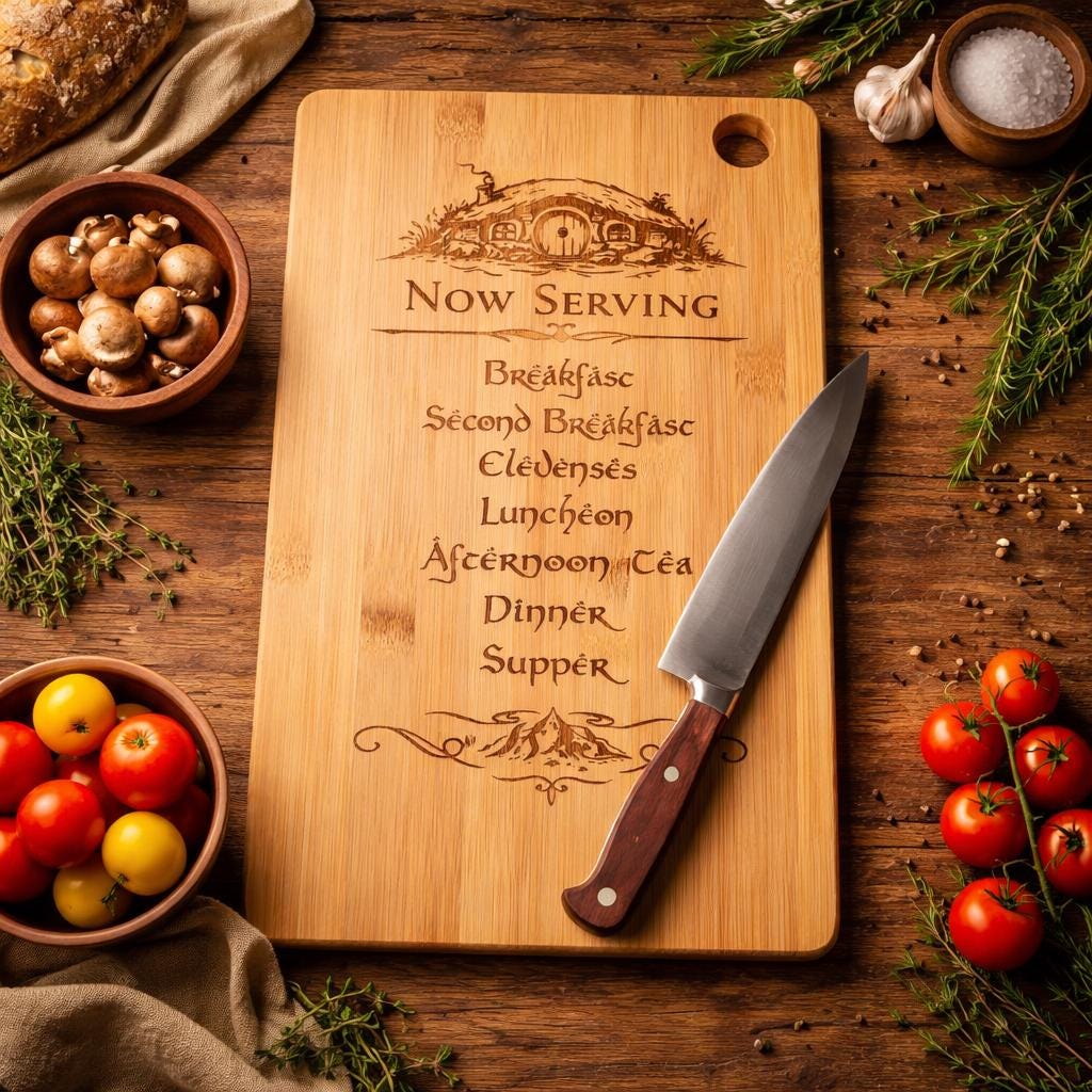 Lord of the Rings - Hobbit- Kitchen Chopping Board -engraved - “now ...