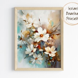 DIGITAL DOWNLOAD - Floral Painting Printable, Beautiful Flowers Poster Wall Art, Botanical Digital Print, Cottagecore Farmhouse Home Decor