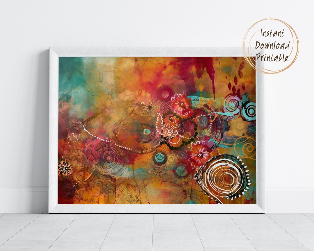 DIGITAL DOWNLOAD - Abstract Printable Wall Art Painting, Downloadable ...