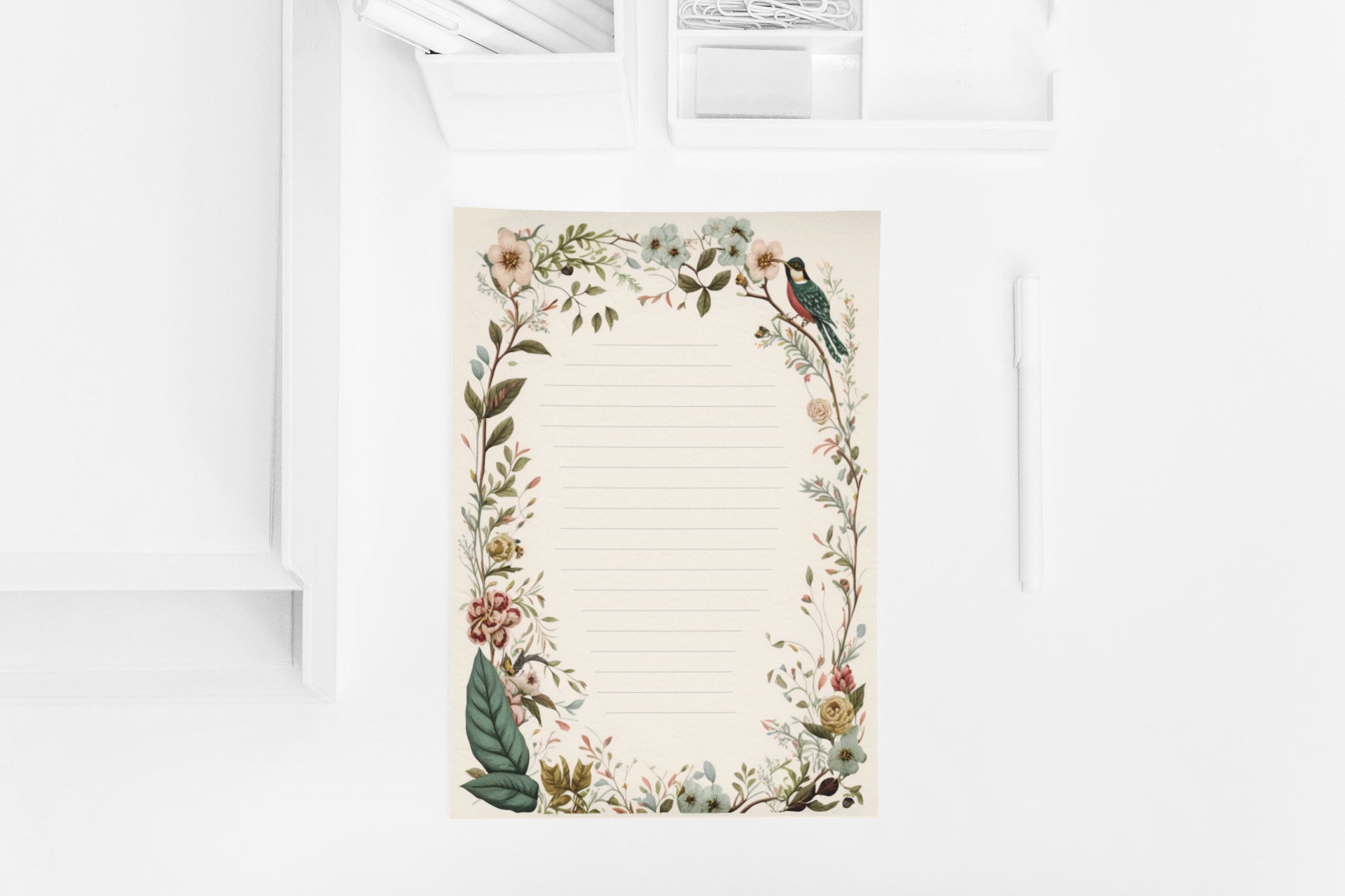 Scrap File With Ruled Pages INSTANT DOWNLOAD Stationary Paper Pack, Printable Digital Sheets ...