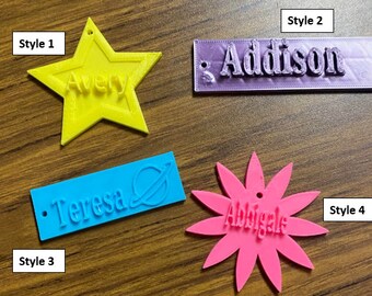 Girls Backpack Keychain 3D Printed Nametag