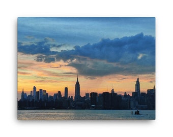 Sunset Over NYC Canvas