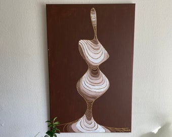 Pintura original de 24 "x 36", pintura acrílica em tela, arte personalizada, arte de parede, parede de sala de estar