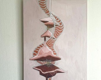 Pintura original de 24 "x 36", pintura acrílica em tela, arte personalizada, arte de parede, parede de sala de estar
