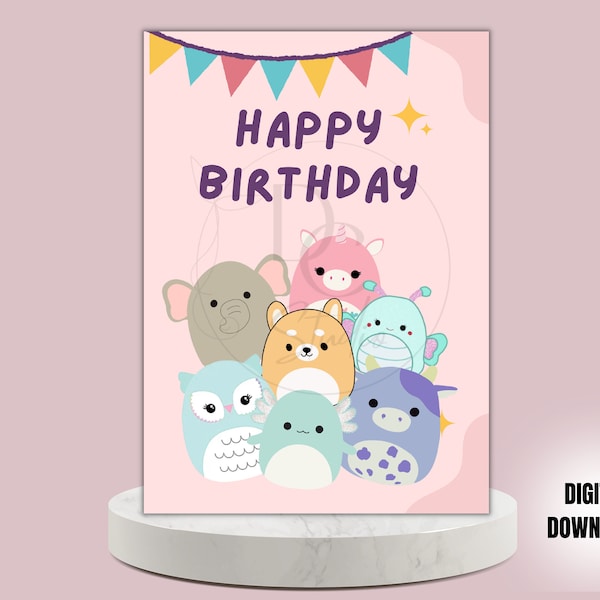 Squishmallow Birthday Card Printable - Etsy
