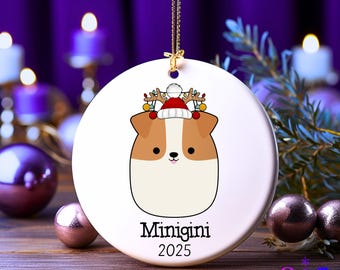 Personalized Squish-Inspired Dog Ornament  Custom Name Kawaii Plush-Style Christmas Gift